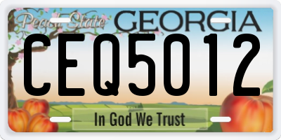 GA license plate CEQ5012