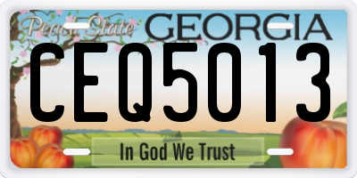 GA license plate CEQ5013