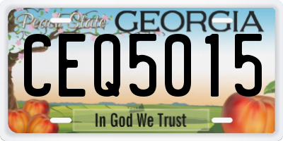 GA license plate CEQ5015