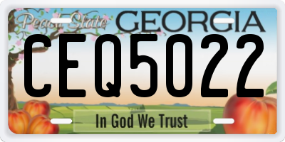 GA license plate CEQ5022
