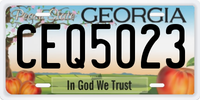 GA license plate CEQ5023