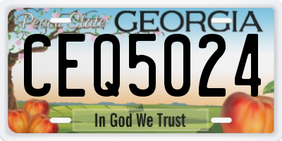 GA license plate CEQ5024