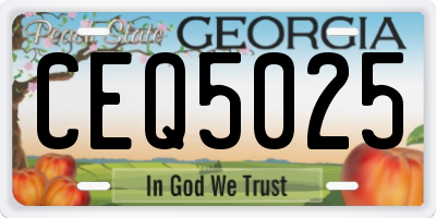 GA license plate CEQ5025