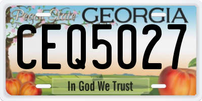 GA license plate CEQ5027