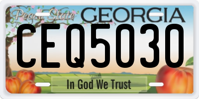 GA license plate CEQ5030