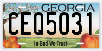 GA license plate CEQ5031