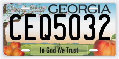 GA license plate CEQ5032