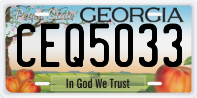 GA license plate CEQ5033