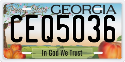 GA license plate CEQ5036