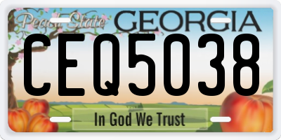 GA license plate CEQ5038