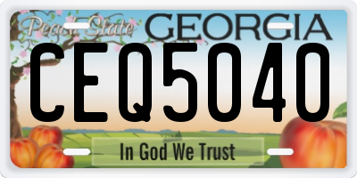 GA license plate CEQ5040