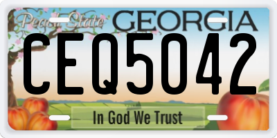 GA license plate CEQ5042