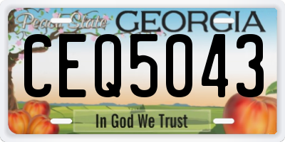 GA license plate CEQ5043