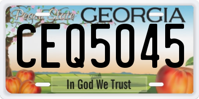 GA license plate CEQ5045