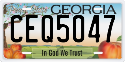 GA license plate CEQ5047