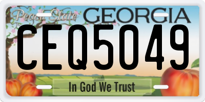 GA license plate CEQ5049