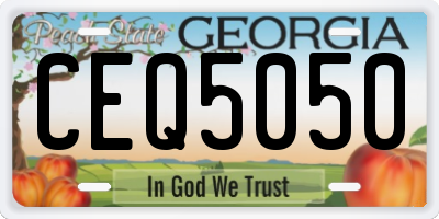 GA license plate CEQ5050