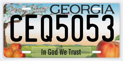 GA license plate CEQ5053