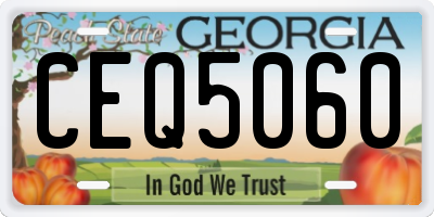 GA license plate CEQ5060