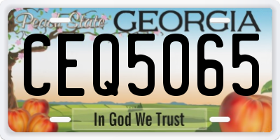 GA license plate CEQ5065
