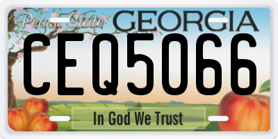 GA license plate CEQ5066