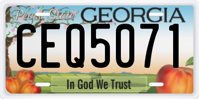 GA license plate CEQ5071
