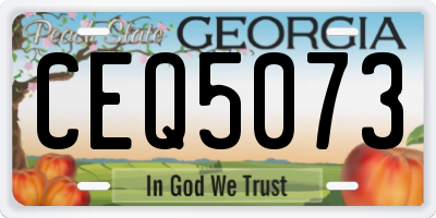 GA license plate CEQ5073
