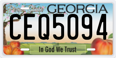 GA license plate CEQ5094