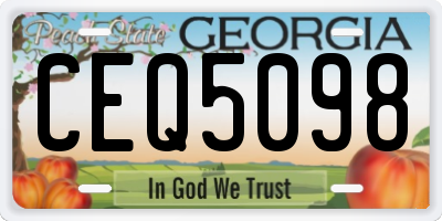 GA license plate CEQ5098