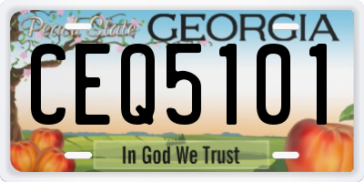 GA license plate CEQ5101