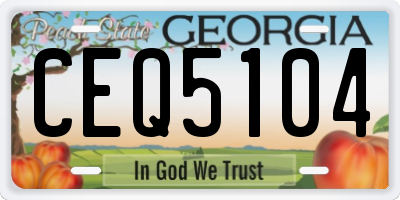 GA license plate CEQ5104