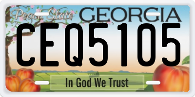 GA license plate CEQ5105