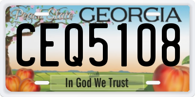 GA license plate CEQ5108