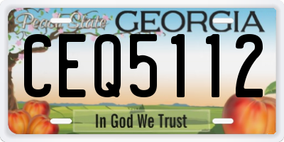 GA license plate CEQ5112