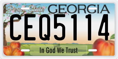 GA license plate CEQ5114