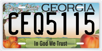 GA license plate CEQ5115