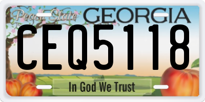 GA license plate CEQ5118