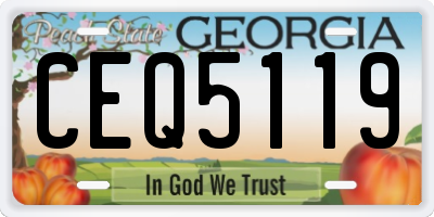 GA license plate CEQ5119
