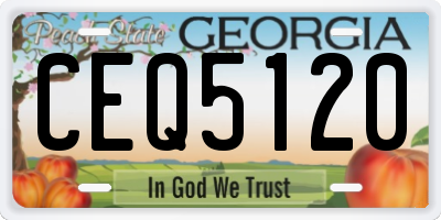 GA license plate CEQ5120