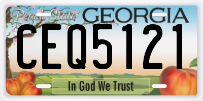 GA license plate CEQ5121