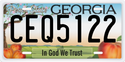 GA license plate CEQ5122