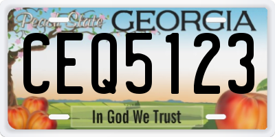GA license plate CEQ5123