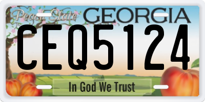 GA license plate CEQ5124