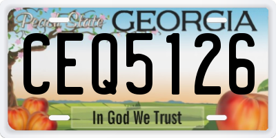 GA license plate CEQ5126