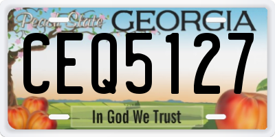 GA license plate CEQ5127