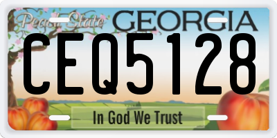 GA license plate CEQ5128