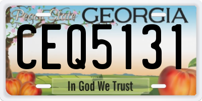 GA license plate CEQ5131