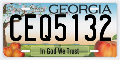 GA license plate CEQ5132