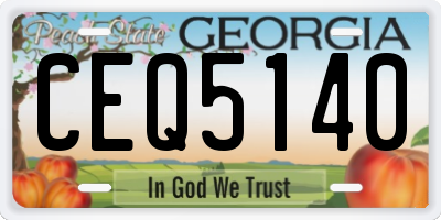 GA license plate CEQ5140