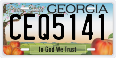 GA license plate CEQ5141